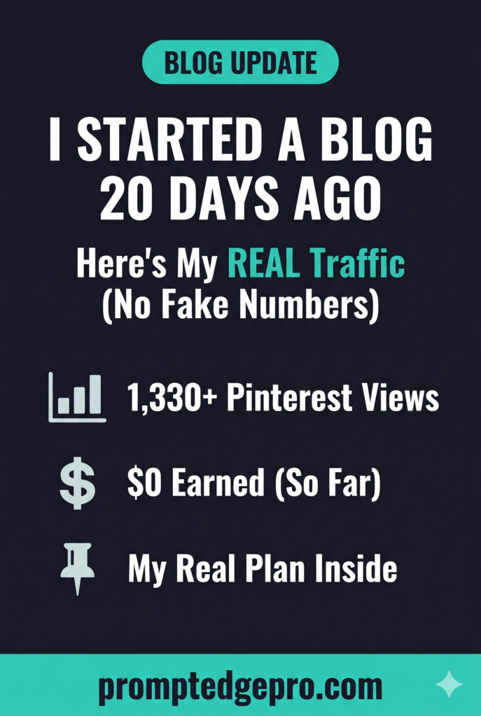 new blog traffic stats after 20 days on Pinterest