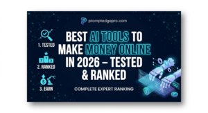 7 best AI tools to make money online in 2026 displayed on laptop screen